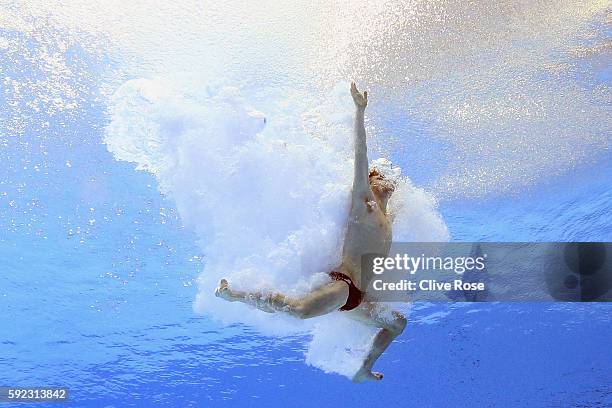 David Boudia of USA competes in the Men's 10m Platform Semifinal on Day 15 of the Rio 2016 Olympic Games at the Maria Lenk Aquatics Centre on August...