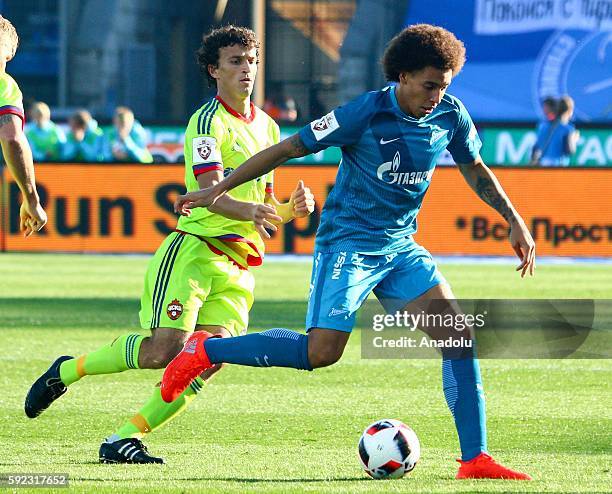 Axel Witsel of Zenit Saint-Petersburg in action against Roman Eremenko of CSKA Moscow during the Russian Football Premiere-League football match...