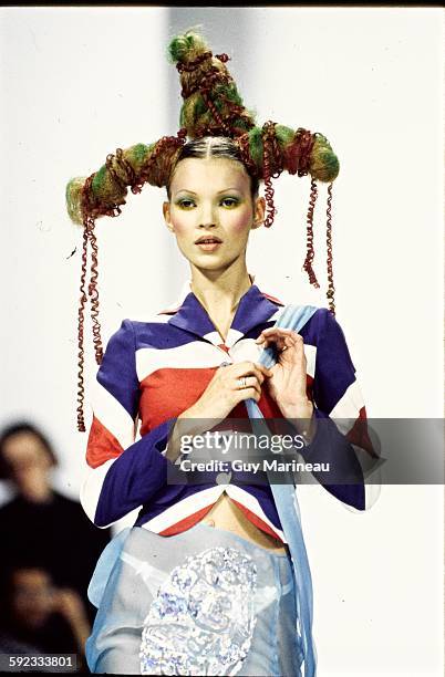 Runway show of John Galliano's "Olivia the Filibuster" Spring/Summer 1993 RTW collection.