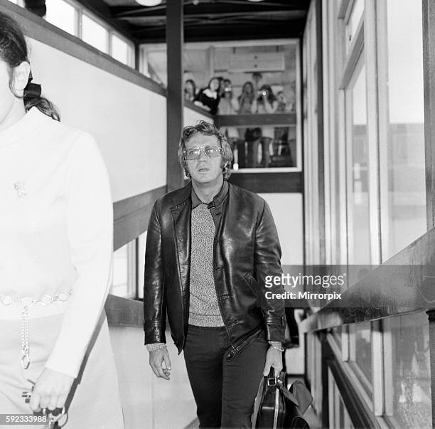 Steve McQueen, pictured at London Heathrow Airport, heading to Paris, France for Le Mans 19th April 1970.