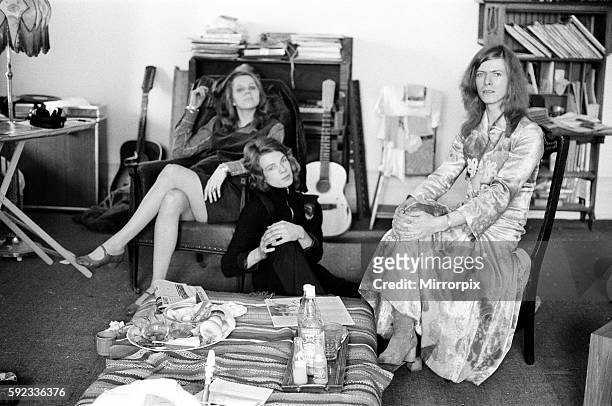 David Bowie and wife Angie, at home, Haddon Hall, at Beckenham, Kent, 20th April 1971.