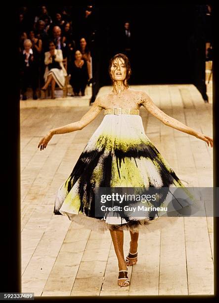 Model walks Alexander McQueen's RTW Spring 1999 Runway collection