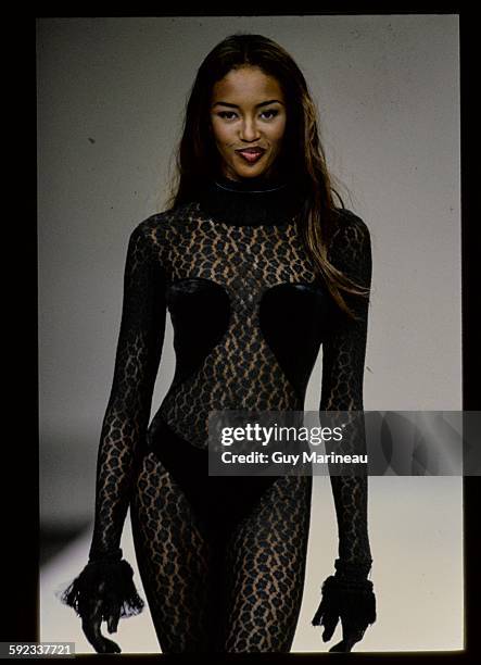 Model walks the Fall Winter 1991-1992 Azzedine Alaia Ready to Wear Runway show