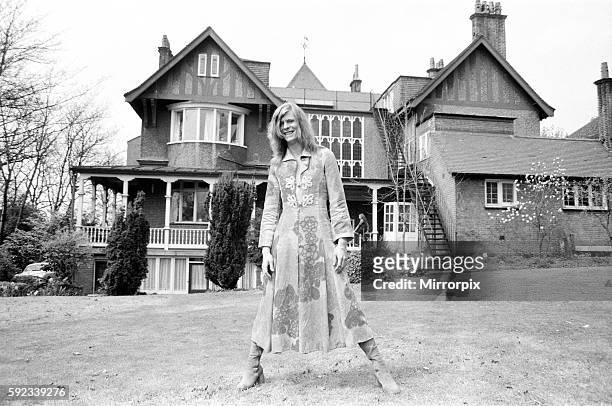 David Bowie at his home, Haddon Hall, at Beckenham, Kent, 20th April 1971.