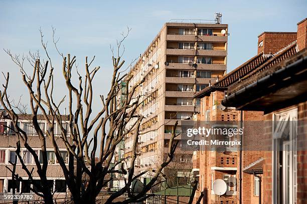 The Aylesbury housing Estate tower blocks in South London, built in 1970,