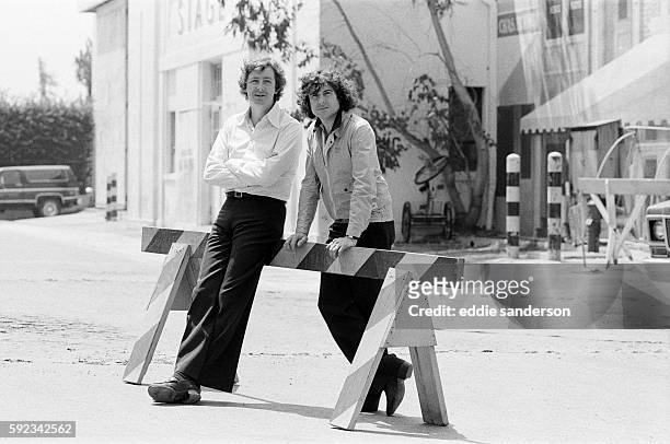 Dick Clement and Ian La Frenais in Hollywood, photographed around some of the famous streets in the backlot of 20th Century Fox. . They are an...