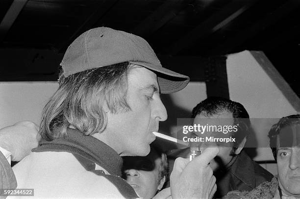 Argentina 3 v Holland 1. Argentina manager Cesar Luis Menotti smoking a cigarette at a press conference before the match. 23rd June 1978.