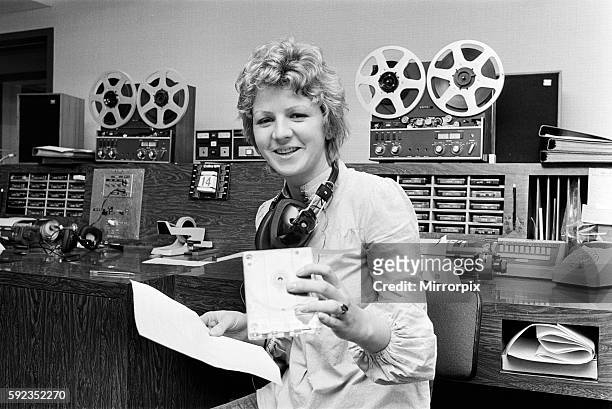 Sue Todd, trainee journalist, pictured in Newsroom of BRMB Radio, Birmingham, 14th February 1974. BRMB - launching on the 19th - will be the fourth...