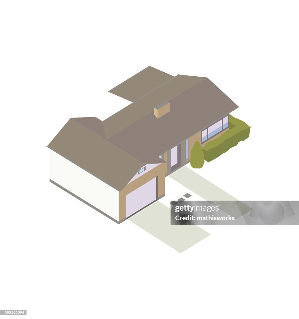 Modern ranch house illustration