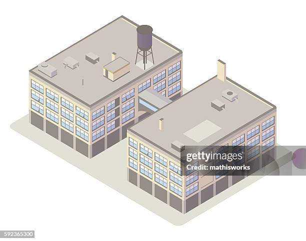 industrial loft buildings illustration - industrial loft stock illustrations