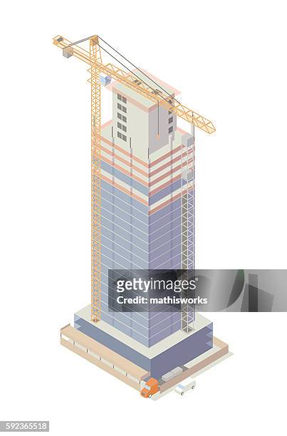 building under construction illustration - mathisworks architecture stock illustrations