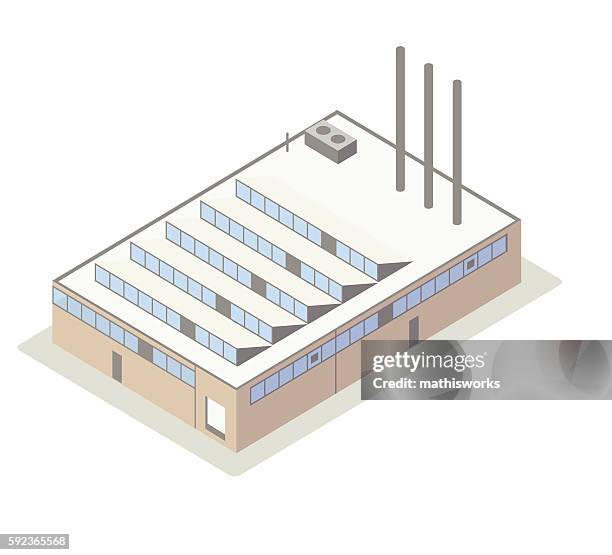 isometric factory illustration - skylight stock illustrations
