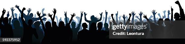crowd (detailed, complete people- a clipping path hides the legs) - hands huddle stock illustrations