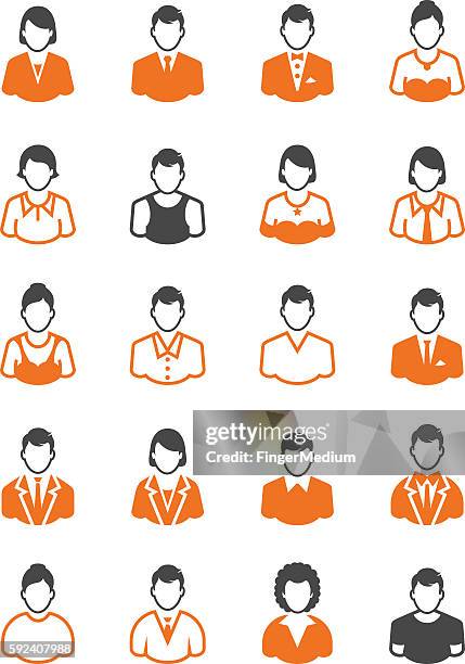 people icon set - office admin vector stock illustrations