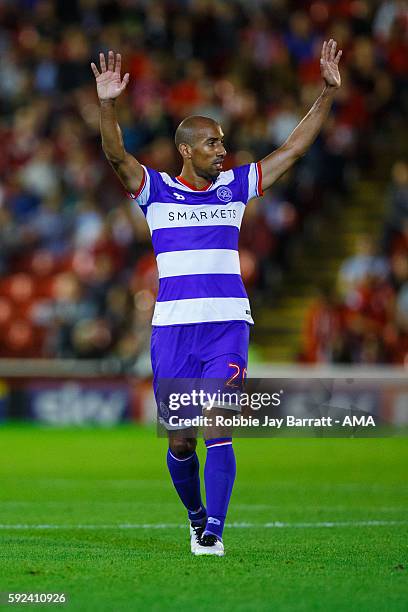 Karl Henry of Queens Park Rangers during the Sky Bet Championship match between Barnsley and Queens Park Rangers at Oakwell on August 17, 2016 in...