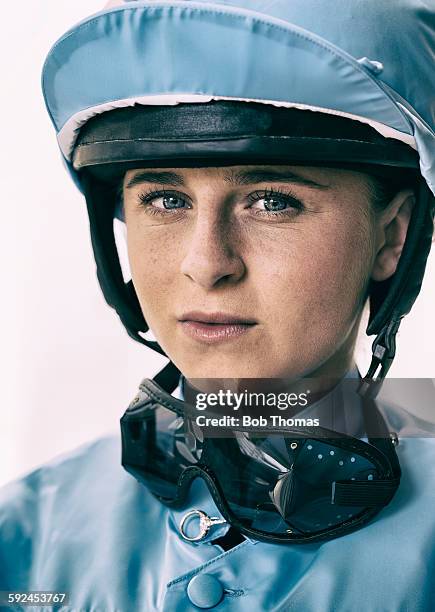 female jockey with helmet and goggles - jockey stock pictures, royalty-free photos & images