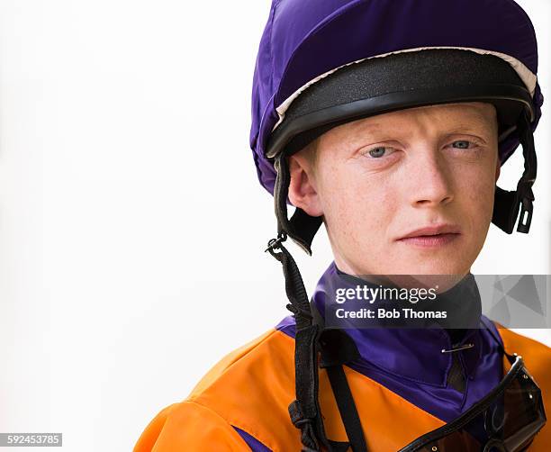 jockey with helmet and goggles - jockey stock pictures, royalty-free photos & images