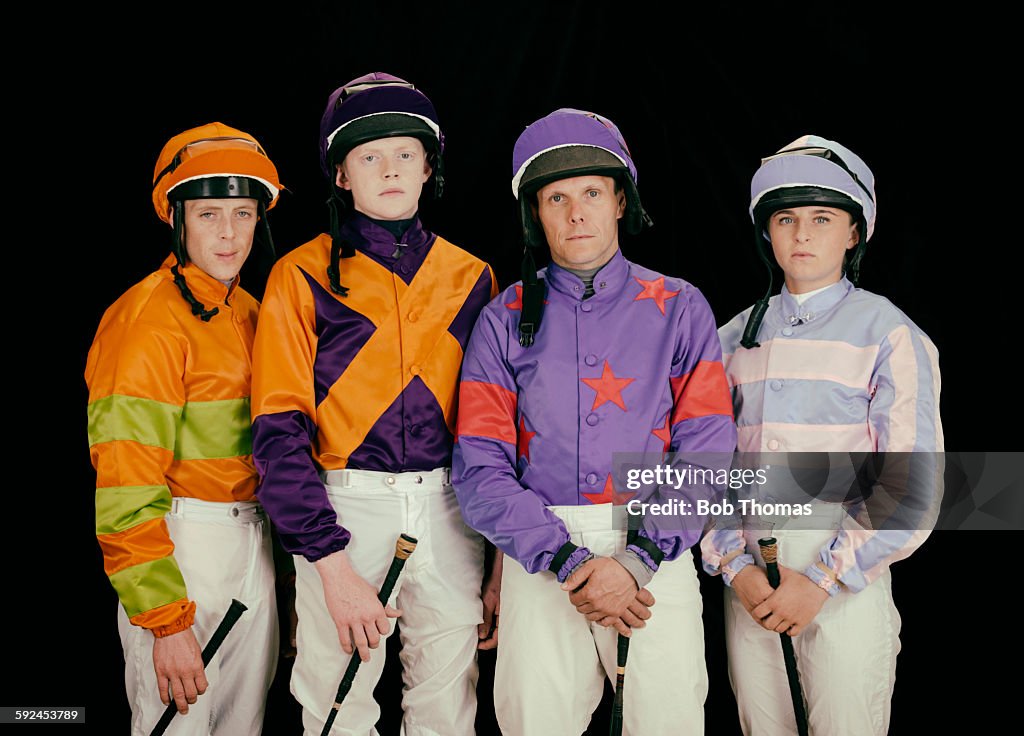 Group of Male and Female Jockeys