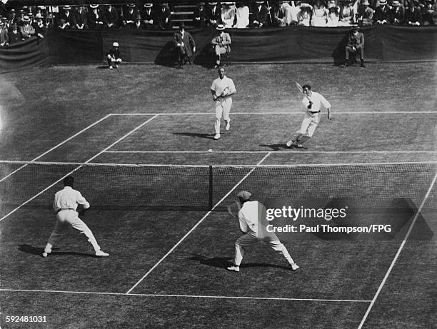The British Isles versus Australasia in the International Lawn Tennis Challenge finals at the Albert Ground in Melbourne, Australia, 30th November...