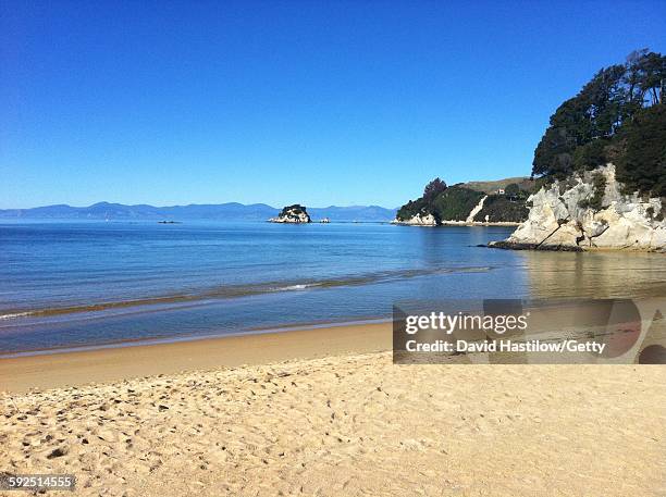 new zealand beach landscapes - kaiteriteri stockfoto's en -beelden