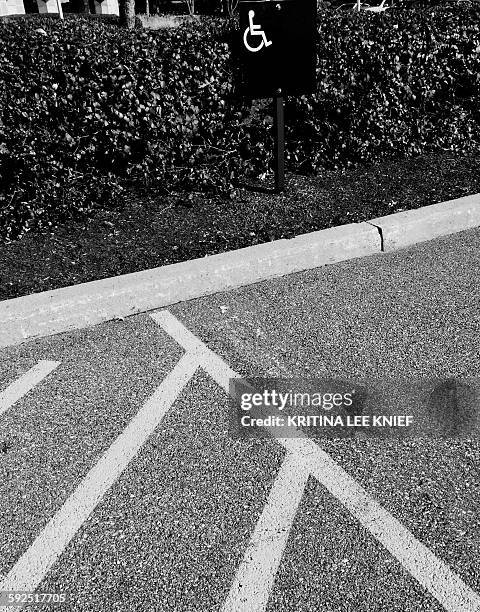 black and white - handicap parking space stock pictures, royalty-free photos & images
