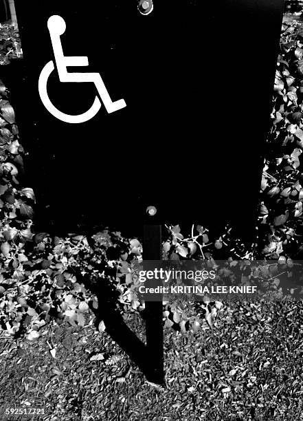 black and white - handicap parking space stock pictures, royalty-free photos & images