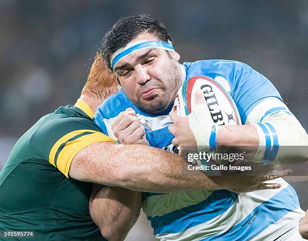 Ramiro Herrera of Argentina during The Rugby Championship match between South Africa and Argentina at Mbombela Stadium on August 20, 2016 in...