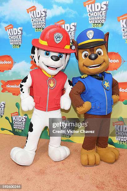 Paw Patrol arrives at Nickelodeon Kids' Choice Awards Mexico 2016 at Auditorio Nacional on August 20, 2016 in Mexico City, Mexico.