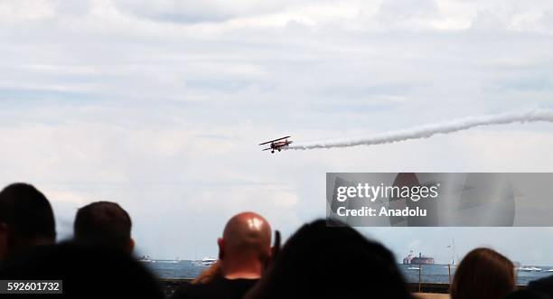 Aircrafts perform a show during the Chicago Air and Water Show on August 20, 2016 in Chicago, IL, USA.