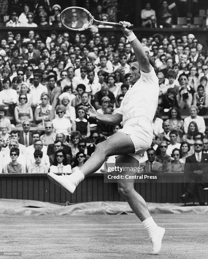 Tony Rouch Australian tennis player Tony Roche in action on Centre Court against ...