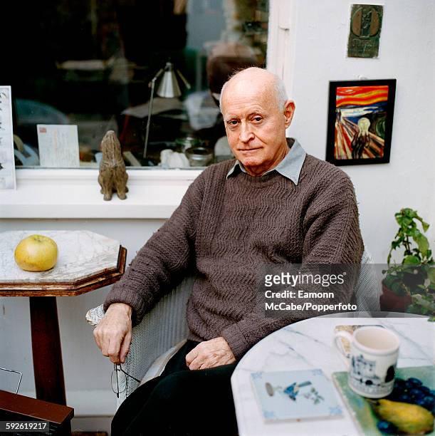 Edward Bond, English playwright and theatre director, at home near Cambridge, England, UK, circa 2000.