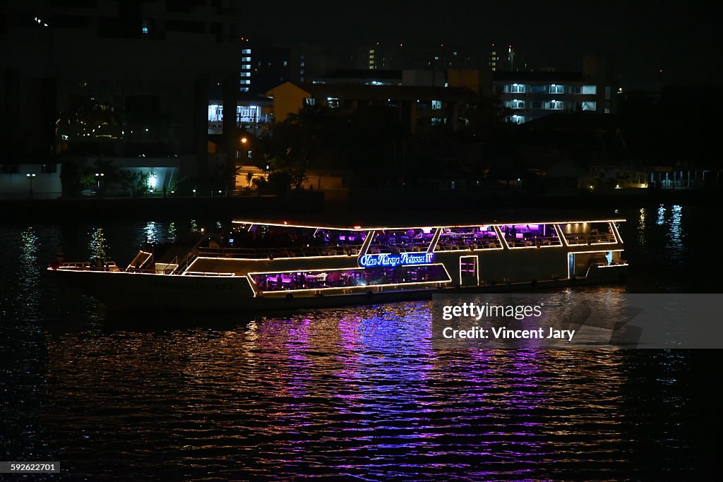 Chao Phraya river with boat Thailand