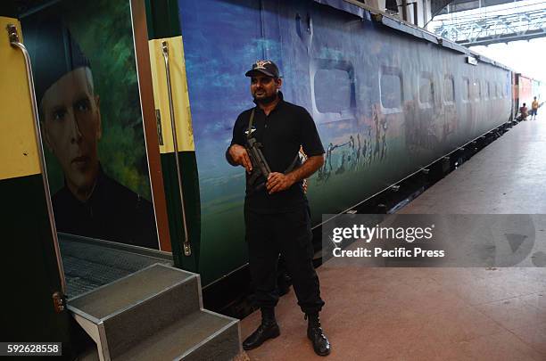 Pakistani visitors taking keen interest in model Azadi Train which arrive Lahore on its month long journey from Peshawar to Karachi. The train aims...