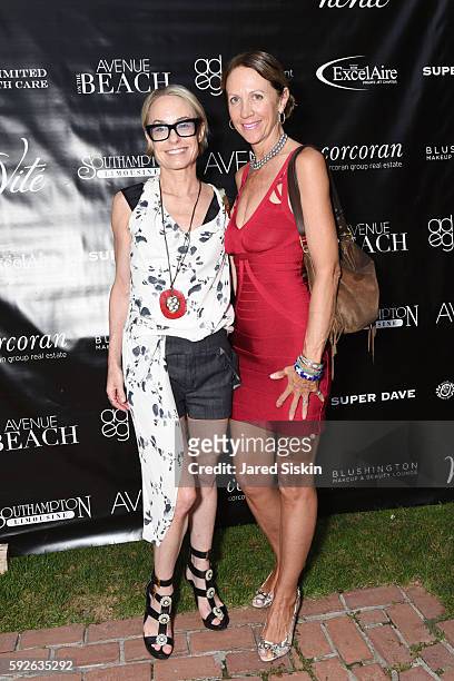 Robin Cofer and Sara Johnson Kaplan attend the AVENUE on the Beach Celebrates Of Rare Origin and our August Issue at the Baker House on August 20,...