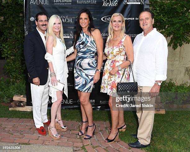 Gary Rein, Colleen Rein, Antonella Bertello, Ruth Miller and Jacques Acoca attend the AVENUE on the Beach Celebrates Of Rare Origin and our August...