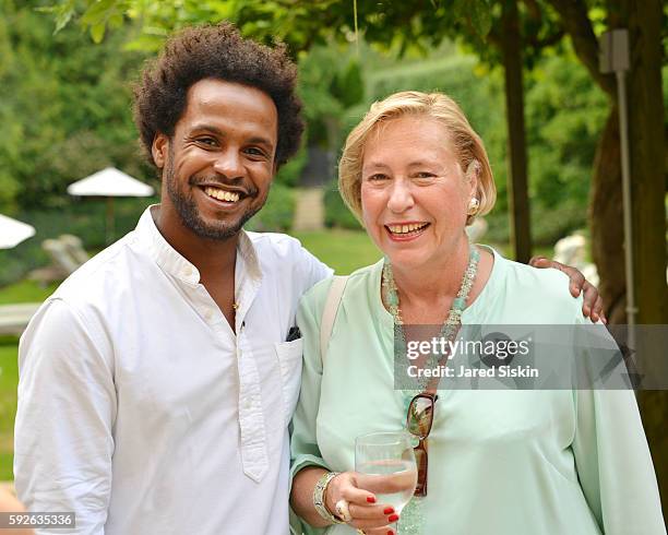 Roger Ramirez and Elisabetta Scarampi attend the AVENUE on the Beach Celebrates Of Rare Origin and our August Issue at the Baker House on August 20,...