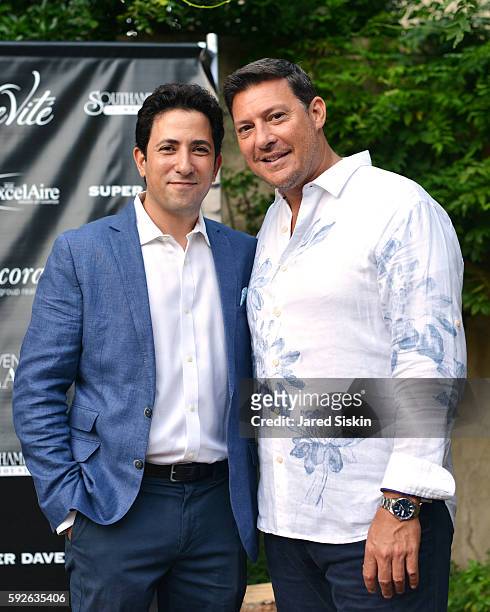 Rafael Feldman and Darrin Pinkham attend the AVENUE on the Beach Celebrates Of Rare Origin and our August Issue at the Baker House on August 20, 2016...