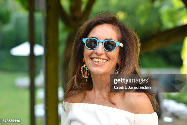 Leslie Tcheyan attends the AVENUE on the Beach Celebrates Of Rare Origin and our August Issue at the Baker House on August 20, 2016 in East Hampton,...