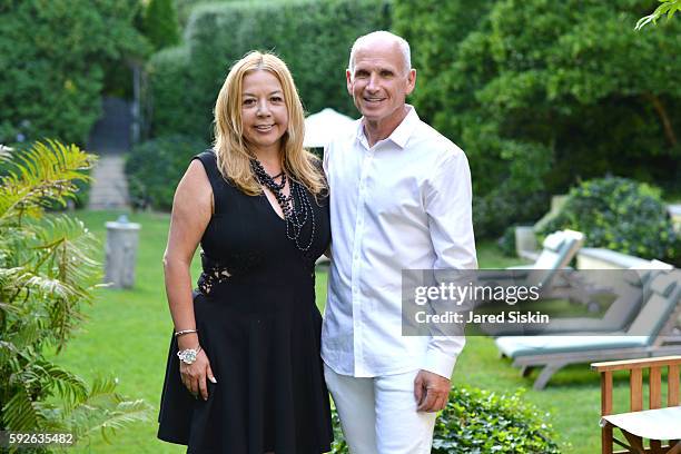 Adele Nino and Dennis Mosticchio attend the AVENUE on the Beach Celebrates Of Rare Origin and our August Issue at the Baker House on August 20, 2016...