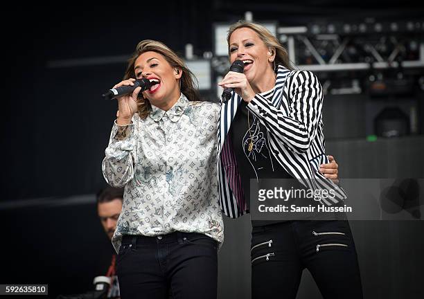 Melanie Blatt and Nicole Appleton perform at V Festival at Hylands Park on August 21, 2016 in Chelmsford, England.