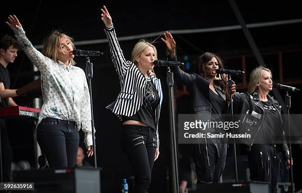 Melanie Blatt Nicole Appleton, Shaznay Lewis and Natalie Appleton perform at V Festival at Hylands Park on August 21, 2016 in Chelmsford, England.
