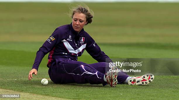 Loughborough Lightning's Rebecca Grundy during the Women's Cricket Super League Semi_Final match between Western Storm and Loughborough Lightning at...