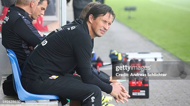 Coach Roger Schmidt of Bayer Leverkusen during the DFB Cup match between SC Hauenstein and Bayer 04 Leverkusen at Stadium Husterhoehe on August 19,...