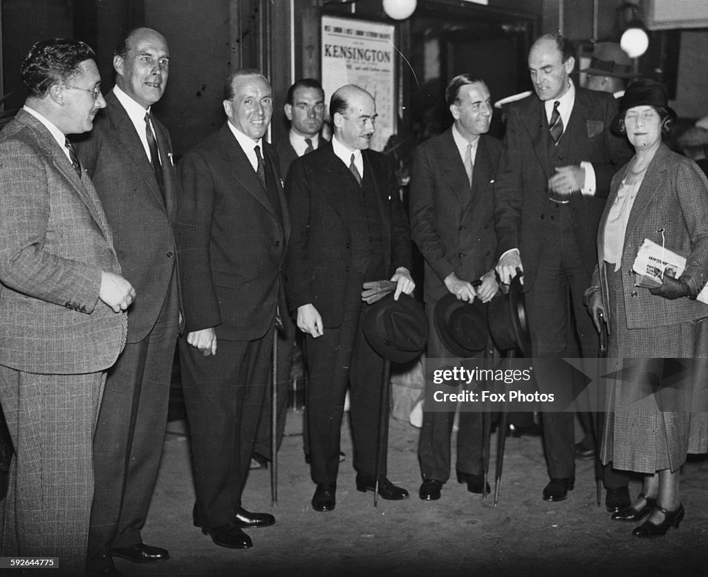 Broadcasting executive Sir John Reith at the BBC Radiolympia with a ...