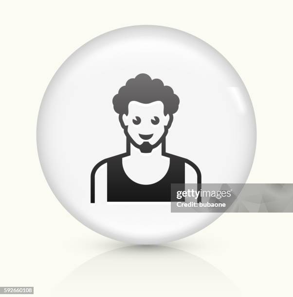male face icon on white round vector button - reflective vest stock illustrations