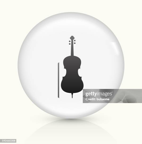 cello icon on white round vector button - cello stock illustrations