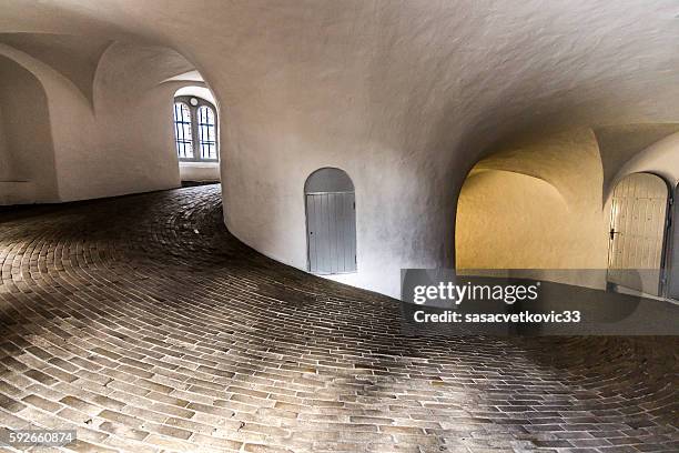 round tower spiral ramp - spiral path stock pictures, royalty-free photos & images