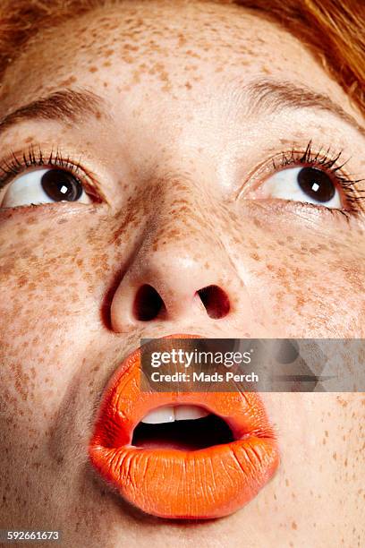 squashed face - freckle stock pictures, royalty-free photos & images