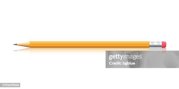 pencil on white background - eraser stock illustrations