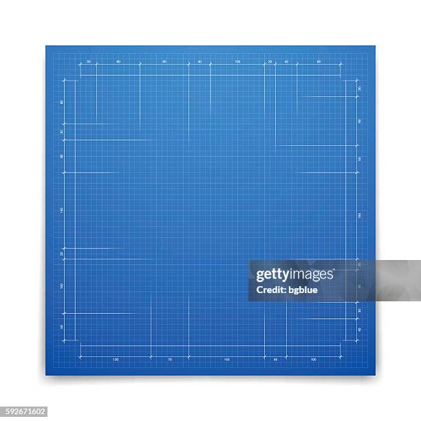 stockillustraties, clipart, cartoons en iconen met blueprint background - graph paper - blueprint